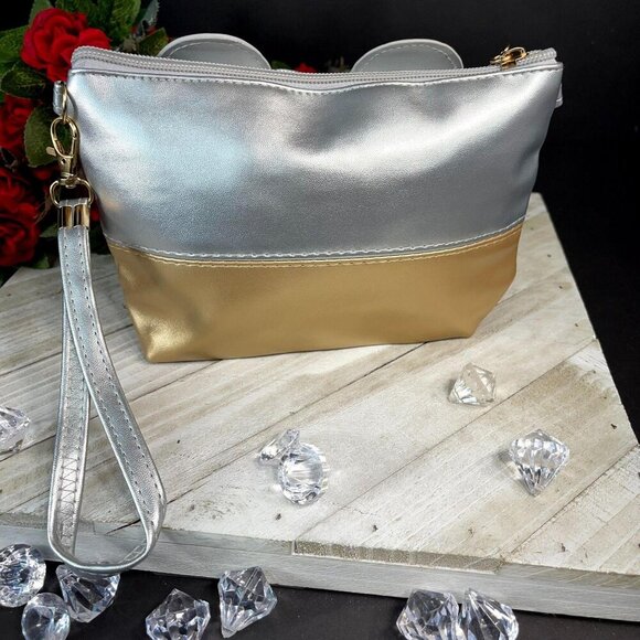 Minnie Mouse Cosmetic Bag Polka Dot Bow Wristlet Make Up Tote Travel Purse - Picture 5 of 14